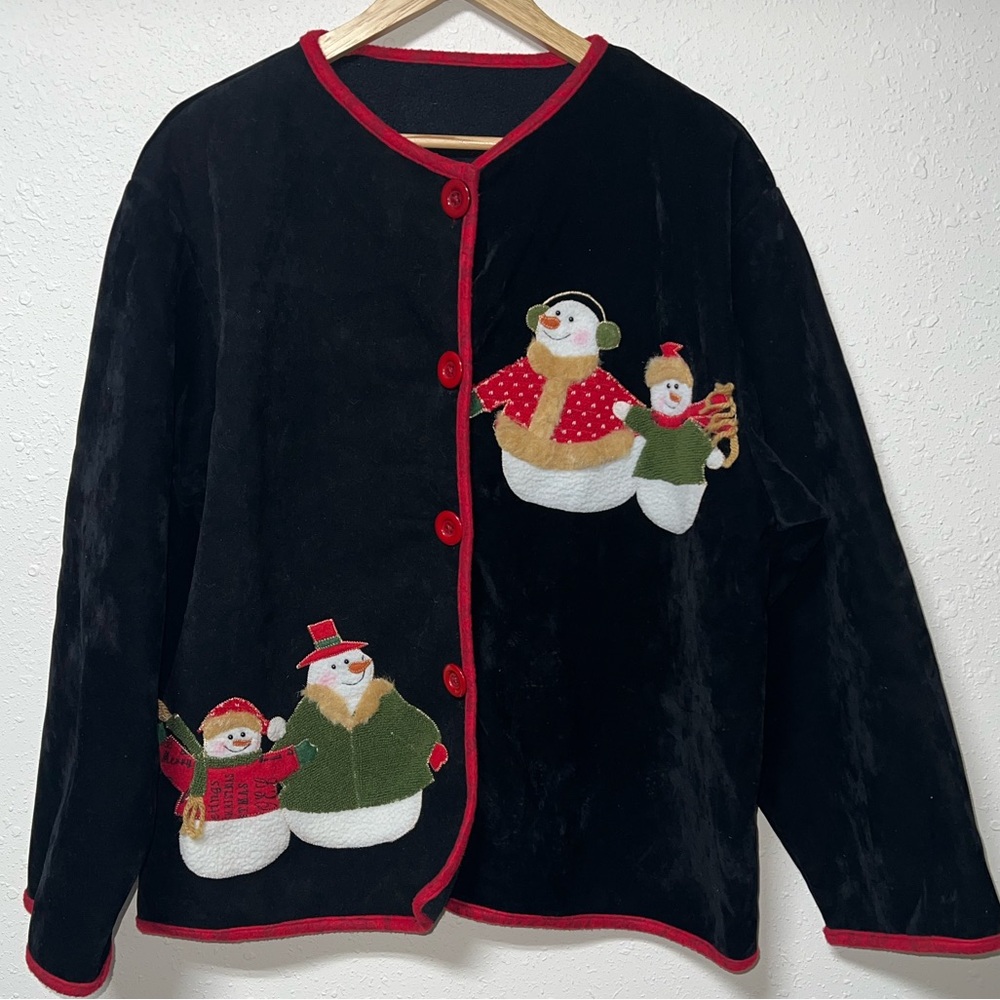 Vintage Christmas Sweater One Size Velvet Material‎